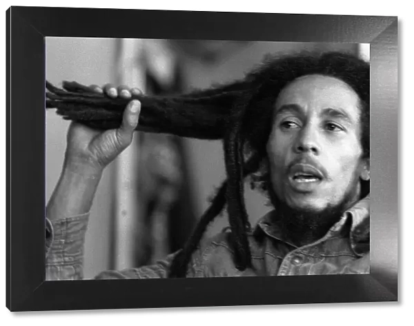Bob Marley Jamaican Reggae singer writer talking during an interview for the Daily Mirror