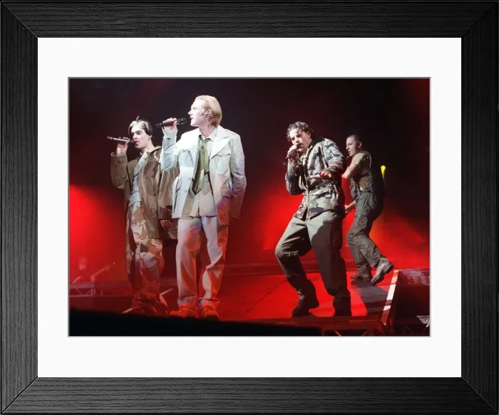 Framed Print : Boyzone pop group live on stage at the S. E. C. C. in Glasgow 1996