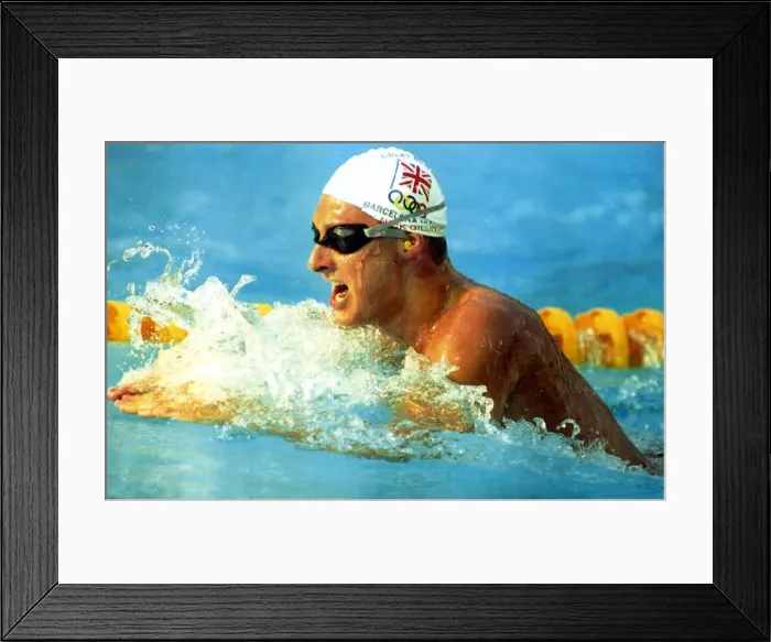 Framed Print : Nick Gillingham 200m Breaststroke Swimmer who received the Bronze Medal at The Olympic