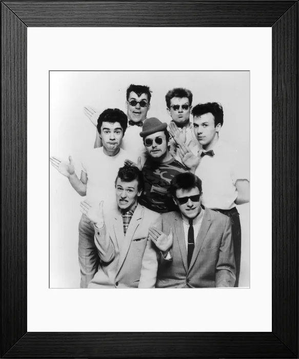 Framed Print : Madness Pop Group Carl, Lee, Mark, Suggs, Chris, Mike and Woody, 18th November 1982 Framed Print : Madness Pop Group Carl, Lee, Mark, Suggs, Chris, Mike and Woody, 18th November 1982