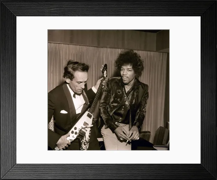 Framed Print : Jeremy Thorpe with Jimi Hendrix after concert by The Jimi Hendrix Experience at the Royal Framed Print : Jeremy Thorpe with Jimi Hendrix after concert by The Jimi Hendrix Experience at the Royal