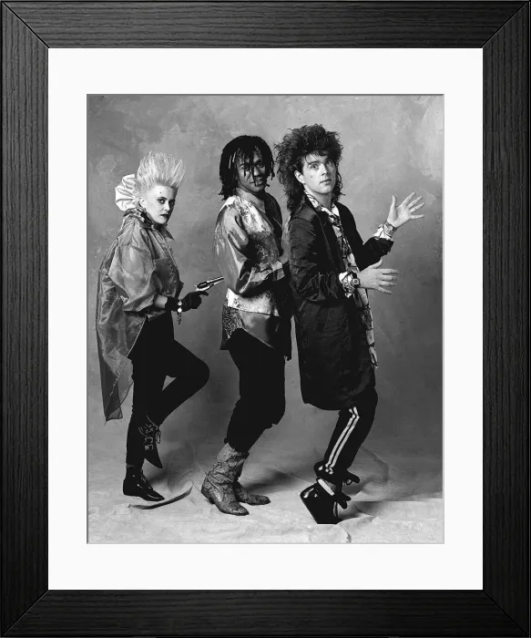 Framed Print : Thompson Twins pop band in the studio 1985 Framed Print : Thompson Twins pop band in the studio 1985