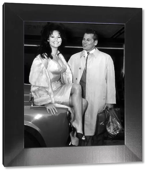 Laya Raki Actress, May 1965 and husband Ron Randell at London Airport
