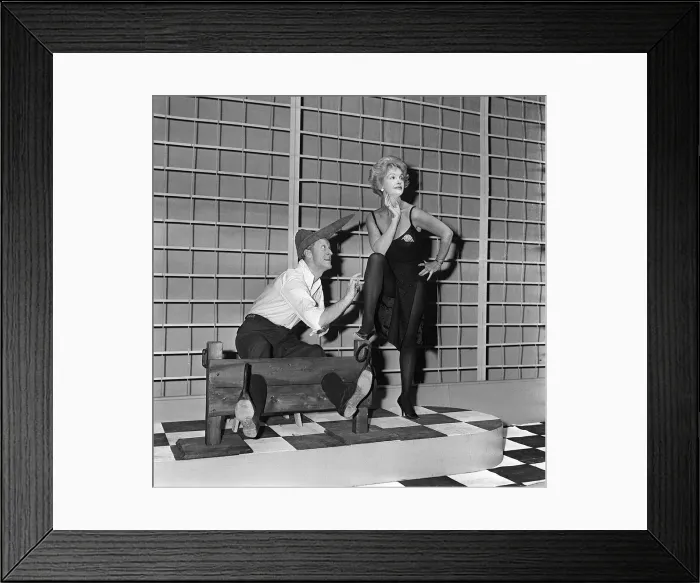 Framed Print : Moira Lister actress with Jon Pertwee actor Oct 1962 in