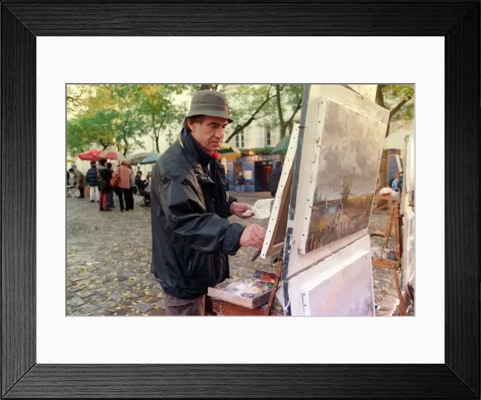 Framed Print : Painter in Montmartre Paris November 1999 Framed Print : Painter in Montmartre Paris November 1999