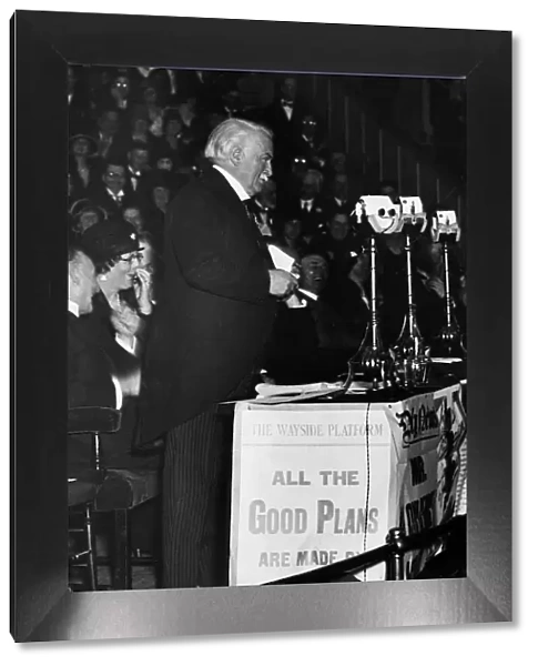David Lloyd George British Prime Minister speaking at Albert Hall London