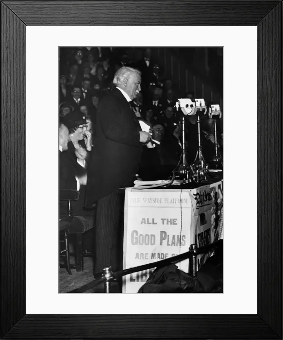 Framed Print : David Lloyd George British Prime Minister speaking at Albert Hall London Framed Print : David Lloyd George British Prime Minister speaking at Albert Hall London