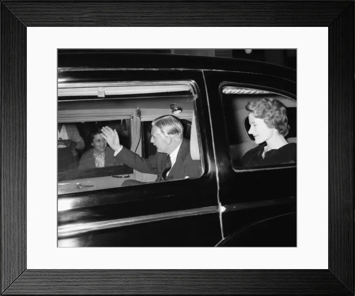 Framed Print : Suez Crisis 1956 The Prime Minister Anthony Eden waves to onlookers as he leaves Framed Print : Suez Crisis 1956 The Prime Minister Anthony Eden waves to onlookers as he leaves