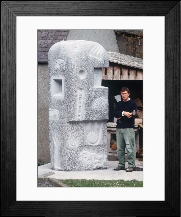 Framed Print : Jake Harvey sculptor with sculpture August 1989 Framed Print : Jake Harvey sculptor with sculpture August 1989