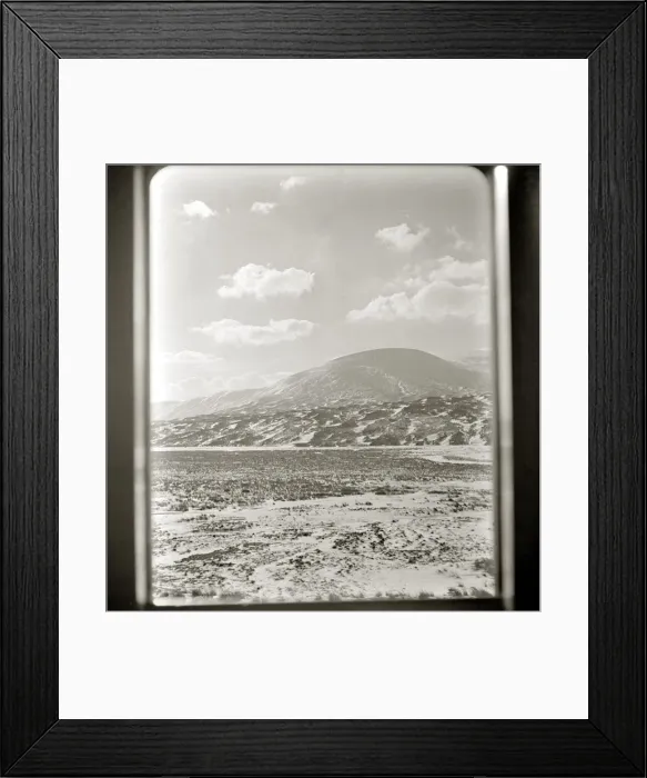 Framed Print : Snowy mountainside view through train window Mountain hill snow Framed Framed Print : Snowy mountainside view through train window Mountain hill snow Framed