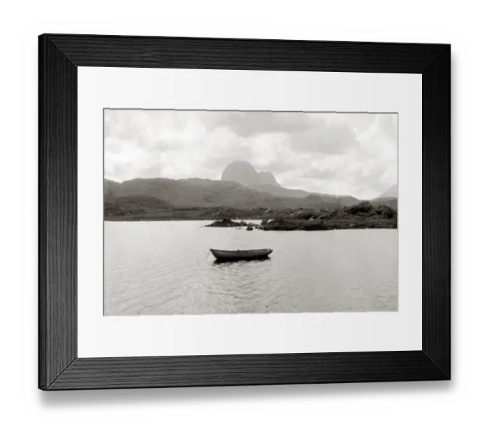 Framed Print : Rowing boat moored on the water of a moorland lake Moor wooden vessel mooring Framed Print : Rowing boat moored on the water of a moorland lake Moor wooden vessel mooring