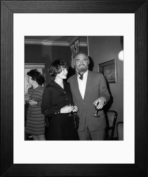 Framed Print : November 1969 Actress At a reception held for Actor James Mason (R