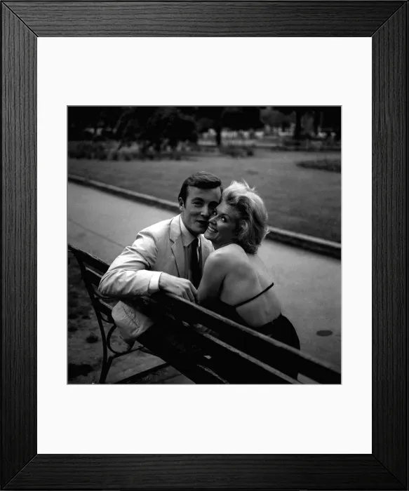Framed Print : Terry ONeil May 1963 Photographer with girlfriend fiance Vera Day Actress