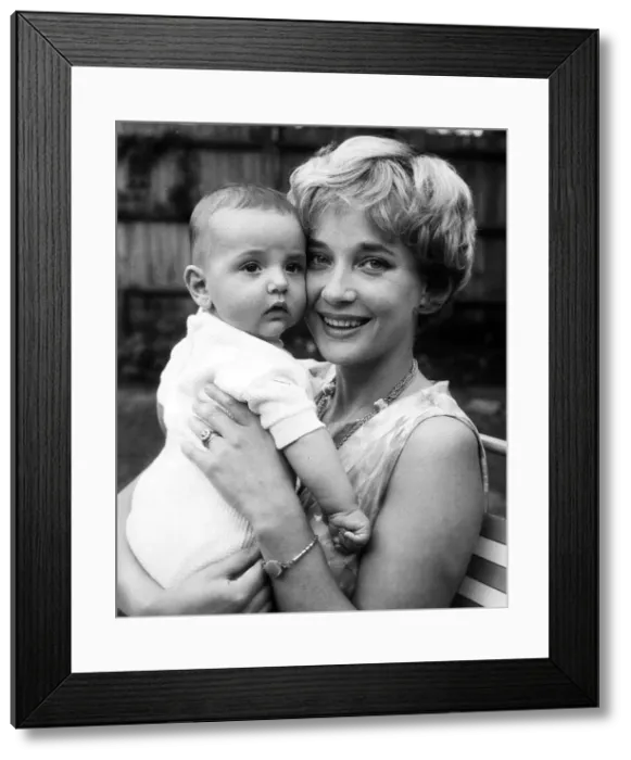 Framed Print : Slyvia Syms Actress - May 1962 with her adopted son Mark Benjamin Framed Print : Slyvia Syms Actress - May 1962 with her adopted son Mark Benjamin