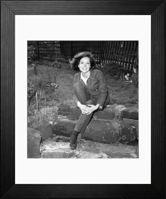 Framed Print : Diana Rigg actress Apr 1965 in her garden Framed Print : Diana Rigg actress Apr 1965 in her garden