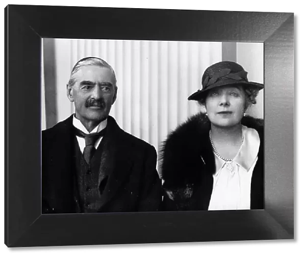 Neville Chamberlain Prime Minster with his Wife circa 1938