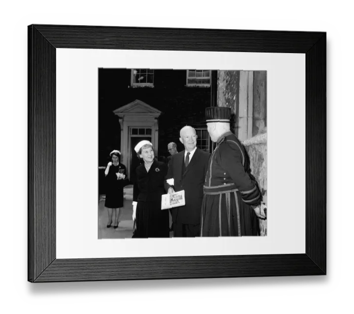 Framed Print : General Dwight Eisenhower US President with his wife Mamie Eisenhower at the Tower of