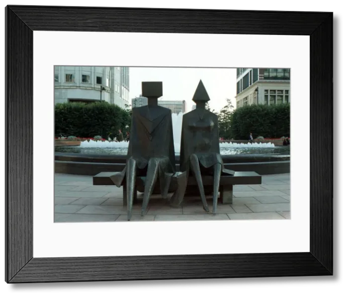 Framed Print : Sculpture of Couple On Seat by Lynn Chadwick Sep 1999 is part of The Shape of Framed Print : Sculpture of Couple On Seat by Lynn Chadwick Sep 1999 is part of The Shape of