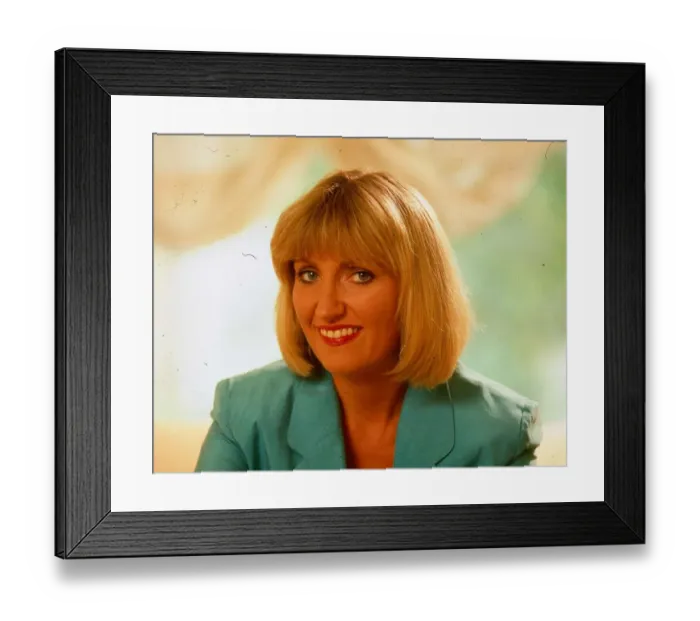 Framed Print : Jayne Irving TV presenter wearing green jacket Framed Print : Jayne Irving TV presenter wearing green jacket