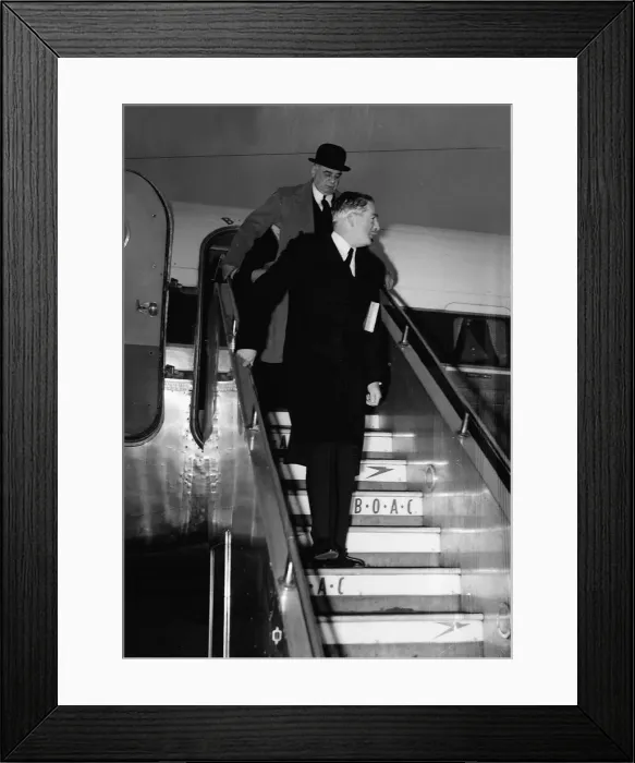 Framed Print : Foreign Secretary Anthony Eden seen here returning to London Airport 1952 Framed Print : Foreign Secretary Anthony Eden seen here returning to London Airport 1952