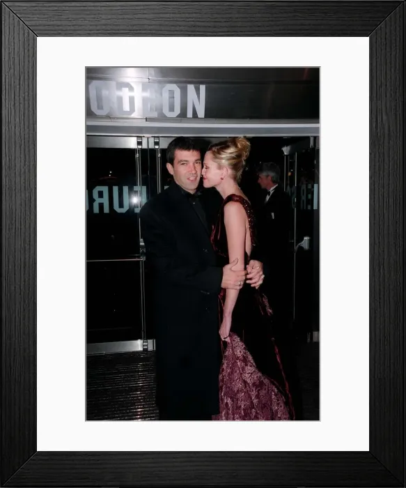 Framed Print : Antonio Banderas actor December 1998 at the Odeon Leicester Square in London for