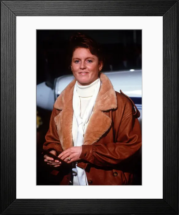 Framed Print : Duchess Of York arriving to receive her private pilots licence