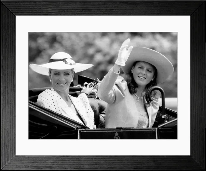 Framed Print : Princess Michael of Kent with Sarah Ferguson in procession at Royal Ascot June 1986 Framed Print : Princess Michael of Kent with Sarah Ferguson in procession at Royal Ascot June 1986