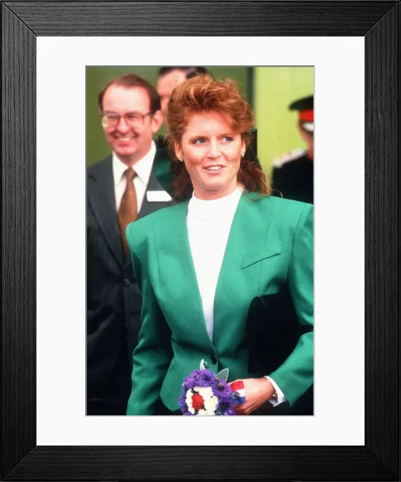 Framed Print : Sarah ferguson on a visit to the superhanger at the imperial war museum