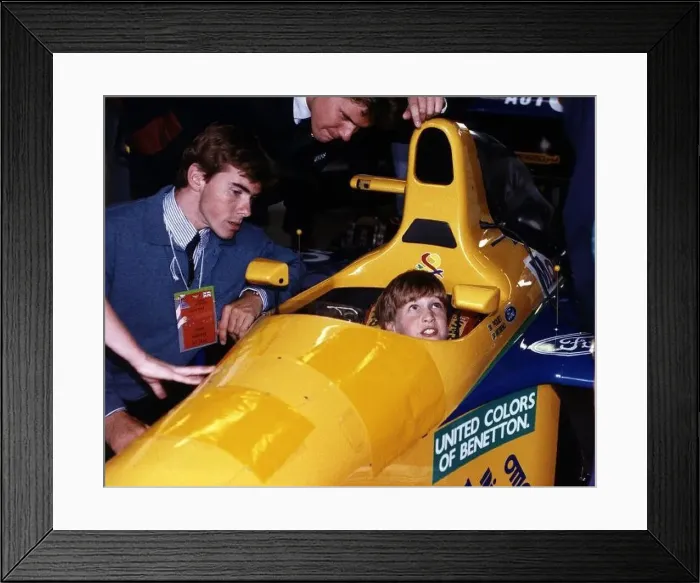 : Prince William in the cockpit of a F1 Benetton racing car at Silverstone : Prince William in the cockpit of a F1 Benetton racing car at Silverstone