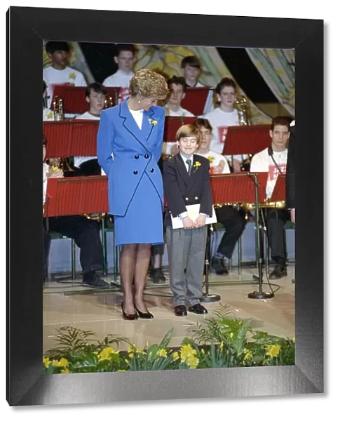Princess Diana with her son, Prince William in Cardiff on St David