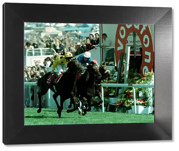 Olivier Peslier Jockey on High Rise Racehorse wins the Derby by a head from John Reed