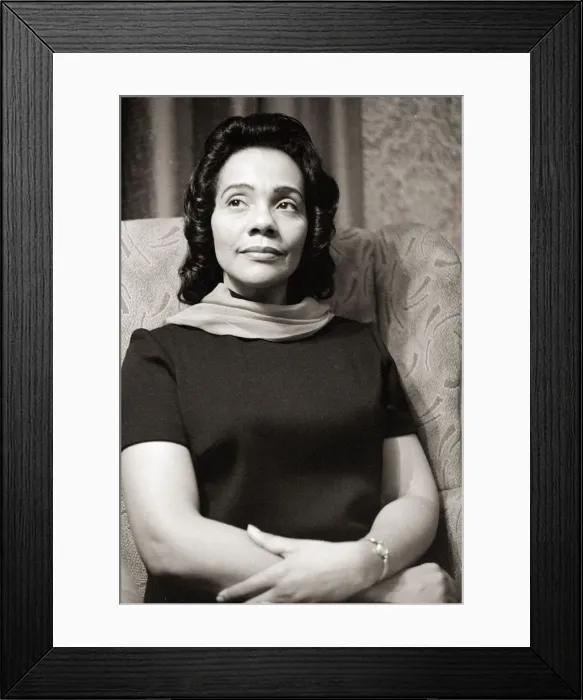 Framed Print : Mrs Martin Luther King March 1969 Photographed at her London Hotel