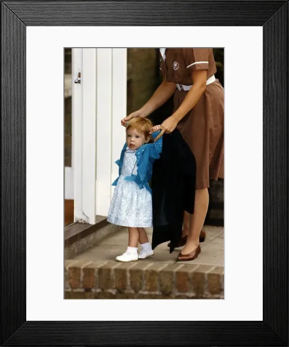 : Princess Eugenie walking with her nanny on Princess Beatrces first day at school : Princess Eugenie walking with her nanny on Princess Beatrces first day at school