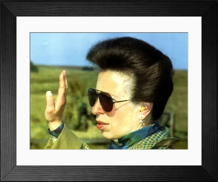 : Princess Anne at the otterburn army camp firing range in Northumberland : Princess Anne at the otterburn army camp firing range in Northumberland