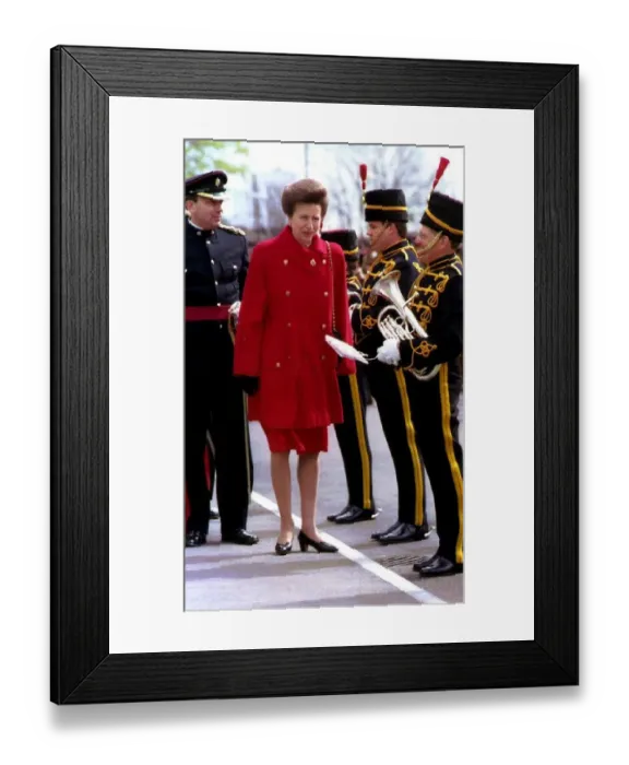  : Princess Anne having a joke with a bandsman at the Worcestershireand Foresters