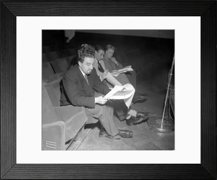 Framed Print : Actor Peter Sellers seen here taking part in the radio drama Valentine Dyall Framed Print : Actor Peter Sellers seen here taking part in the radio drama Valentine Dyall