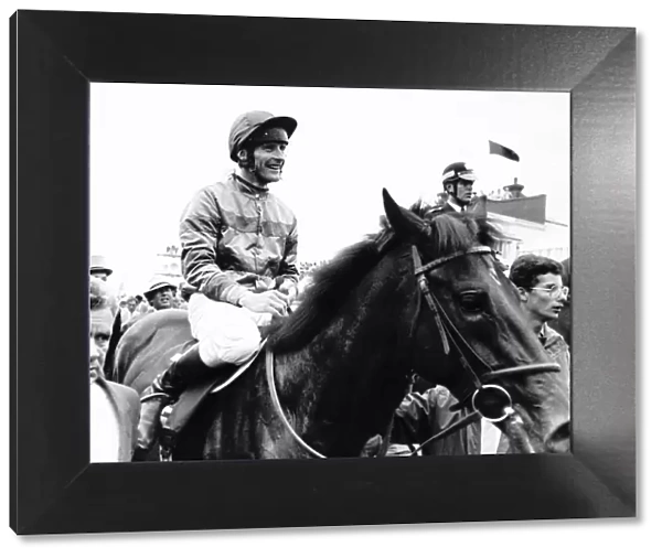 Kahyasi Racehorse ridden by jockey Ray Cochrane winning the Epsom Derby - June 1988