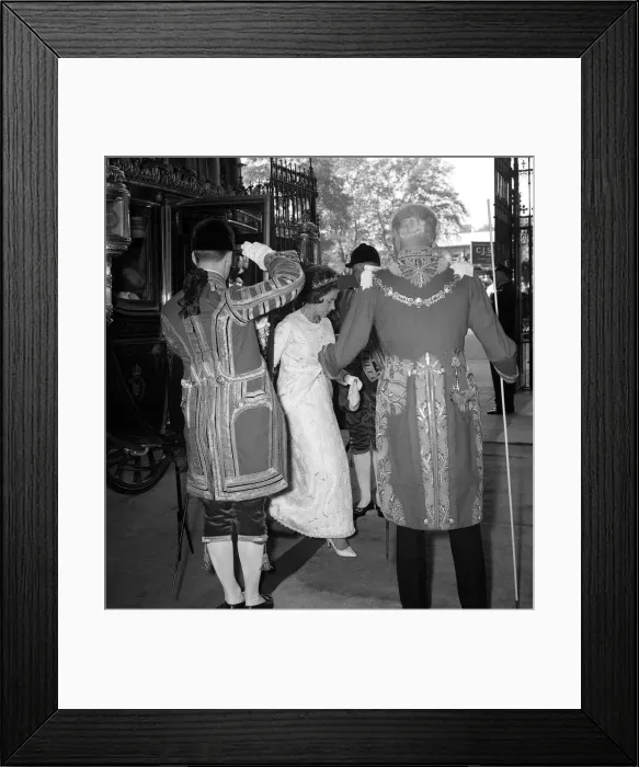 Framed Print : State Opening of Parliament November 1964 Princess Margaret steps out fromt Framed Print : State Opening of Parliament November 1964 Princess Margaret steps out fromt