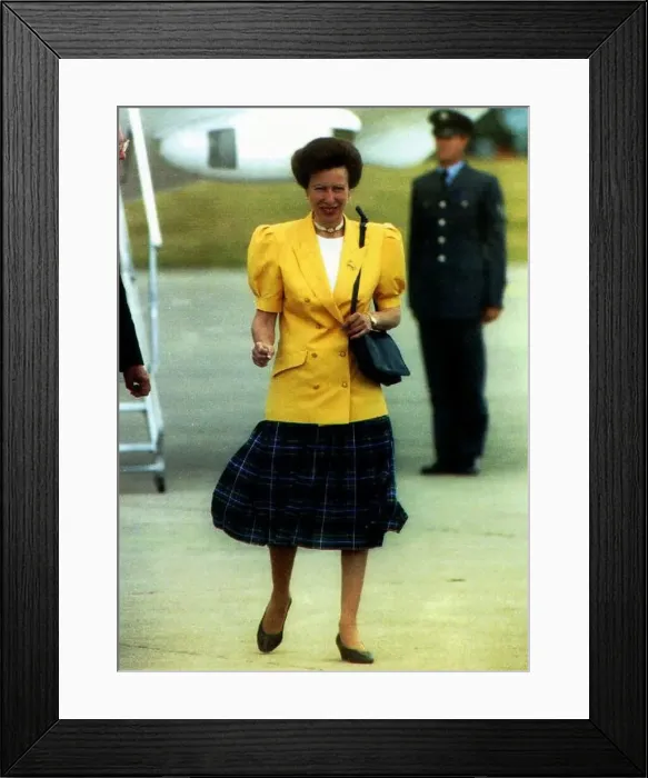 : Princess Anne having just got off the plane at Yorkshire : Princess Anne having just got off the plane at Yorkshire