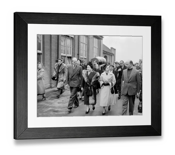 Framed Print : HRH Queen Elizabeth Queen Mother February 1953 and Princess margaret visit flood victims