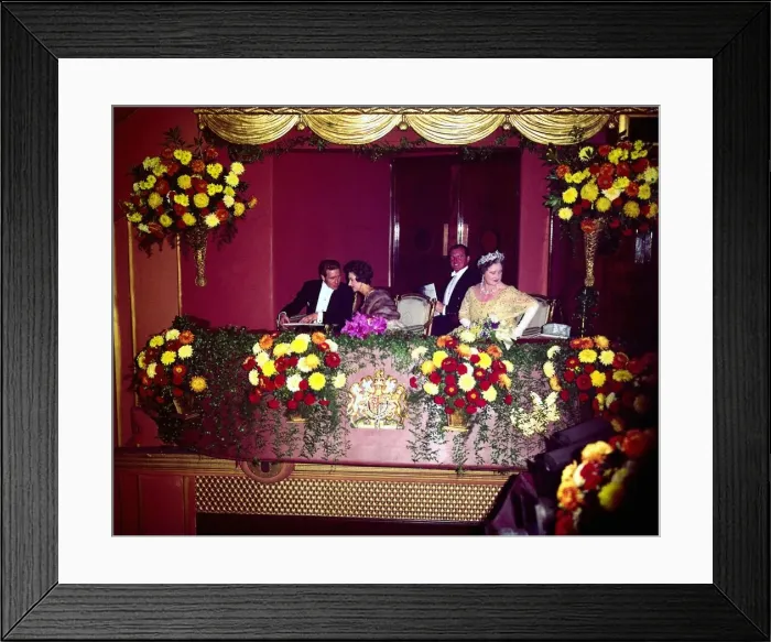 Framed Print : The Queen Mother, Princess Margaret and Lord Snowdon at the Royal Variety show