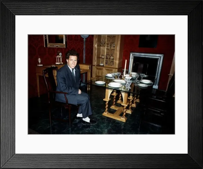 : Viscount Linley sits at dining table : Viscount Linley sits at dining table