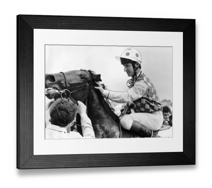 Framed Print : Secreto Racehorse with jockey Christie Roche in the saddle winning the Epsom Derby - June