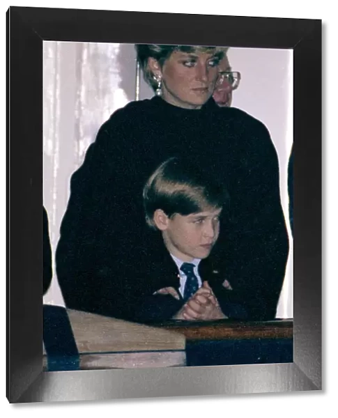 Princess Diana and Prince William aboard the Royal Yacht Britannia during the Royal tour