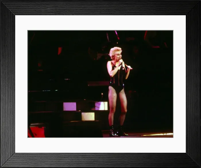 Framed Print : Madonna singing on stage August 1987 Framed Print : Madonna singing on stage August 1987