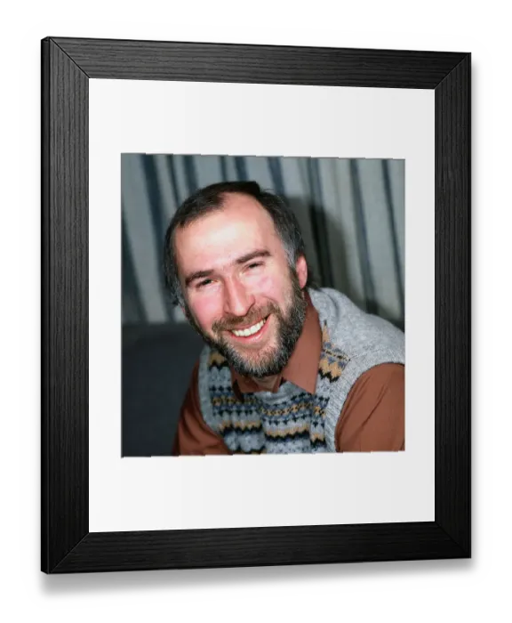 Framed Print : Ken Bruce DJ disc jockey October 1984 Framed Print : Ken Bruce DJ disc jockey October 1984
