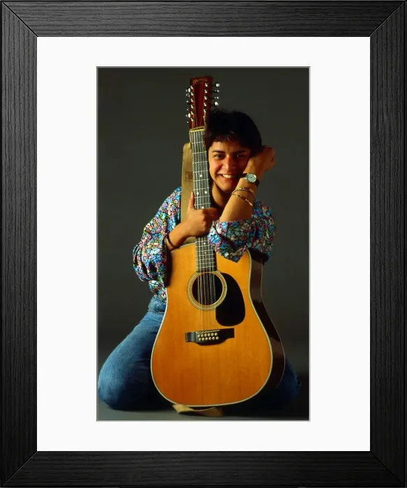 Framed Print : Carol Laula holding guitar October 1989 Framed Print : Carol Laula holding guitar October 1989