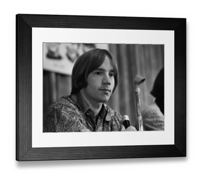 Framed Print : Peter Tork member of the 1960s pop group The Monkees at a press confrence in London Framed Print : Peter Tork member of the 1960s pop group The Monkees at a press confrence in London