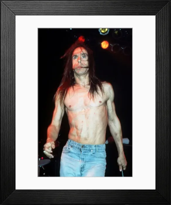 Framed Print : Iggy Pop singer on stage 1993