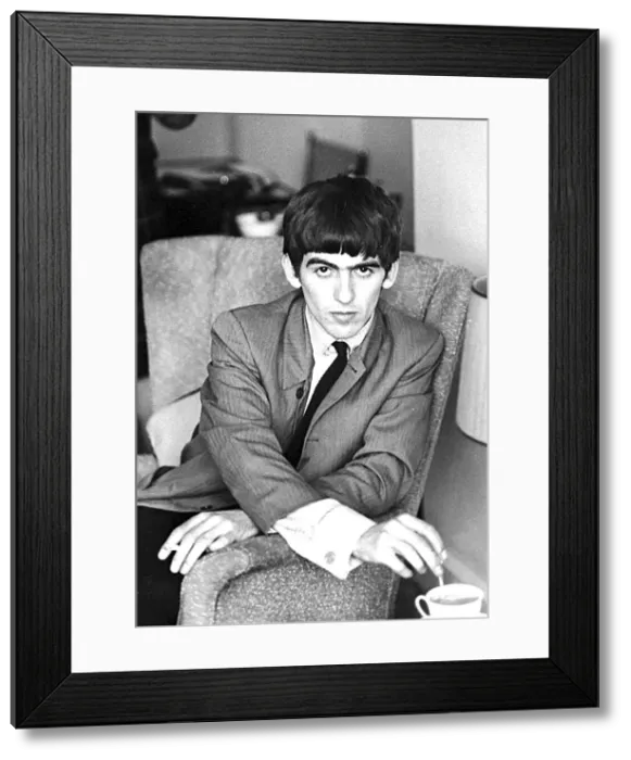 Framed Print : George Harrison pictured at the London residence of Daily Mirror Framed Print : George Harrison pictured at the London residence of Daily Mirror